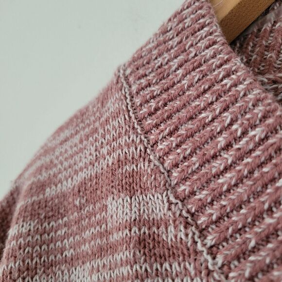 Kenneth Cole Pink Cropped Sweater V-Neck XS Oversized - Picture 4 of 8